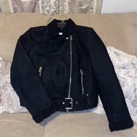 🖤NWOT Maralyn & Me Faux Shearling Moto Jacket - Picture 12 of 15